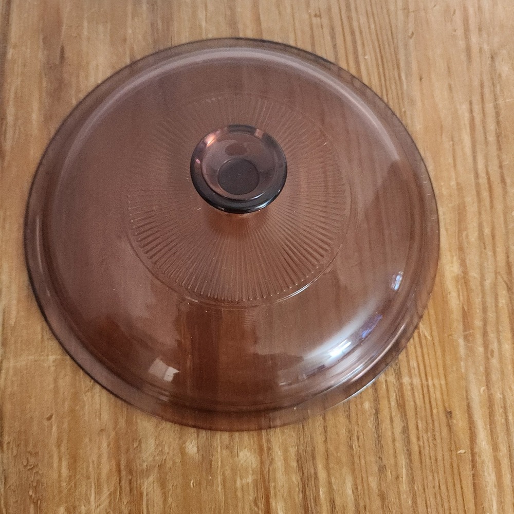 Visions Cookware Pyrex 1.5C #6 Cranberry Glass Lid Vtg Kitchenware Replacement